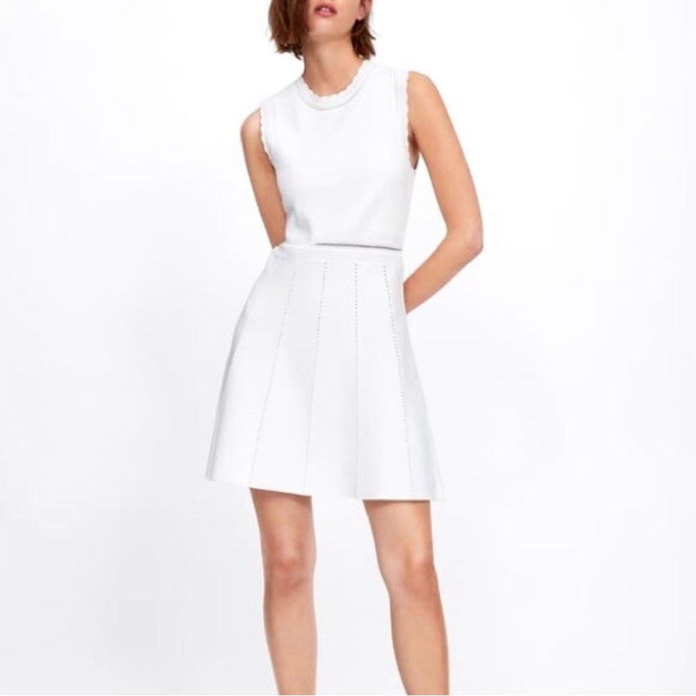 NWT Zara openwork flare A line dress